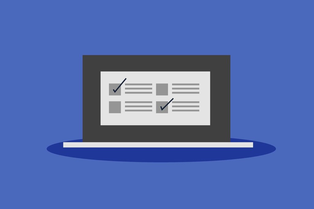 Check list on a desktop