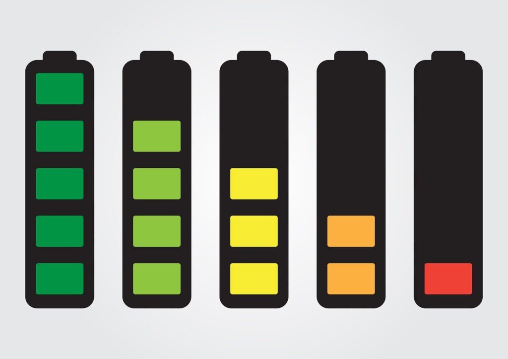 Battery, Full Charge, Flat Battery